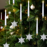 Christmas Tree Candles, 12 Pack Flameless Taper Candle For Christmas Tree Decor – Battery Operated Candlestick W/Crystal Ball Hook For Holiday Home Decor Party