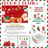 61 Pcs Christmas Exchange Game Gift Cards White Elephant Gift Exchange Cards Christmas Family Games Holiday Present Swap Party For Family Adult Women Men Coworker Groups Xmas Party Supplies