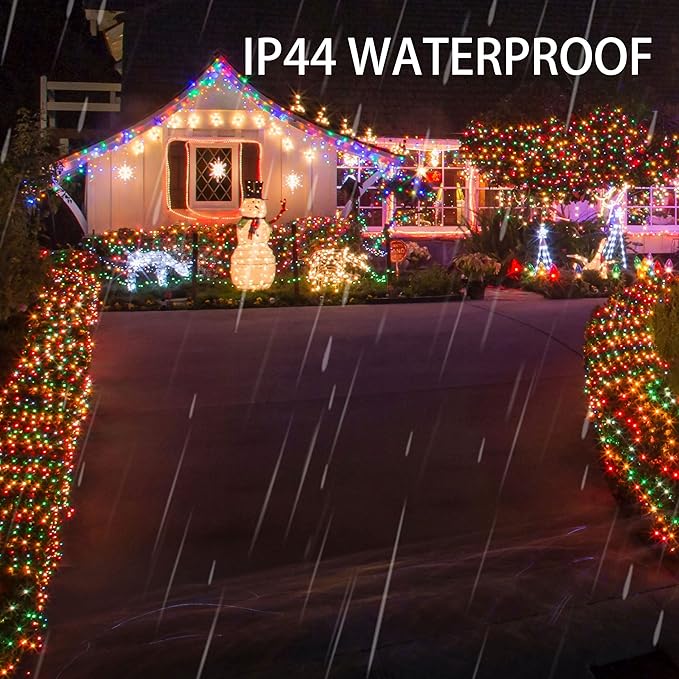 2 Pack 132FT Multi Color Solar String Lights 400 LED Waterproof Fairy Lights with 8 Modes