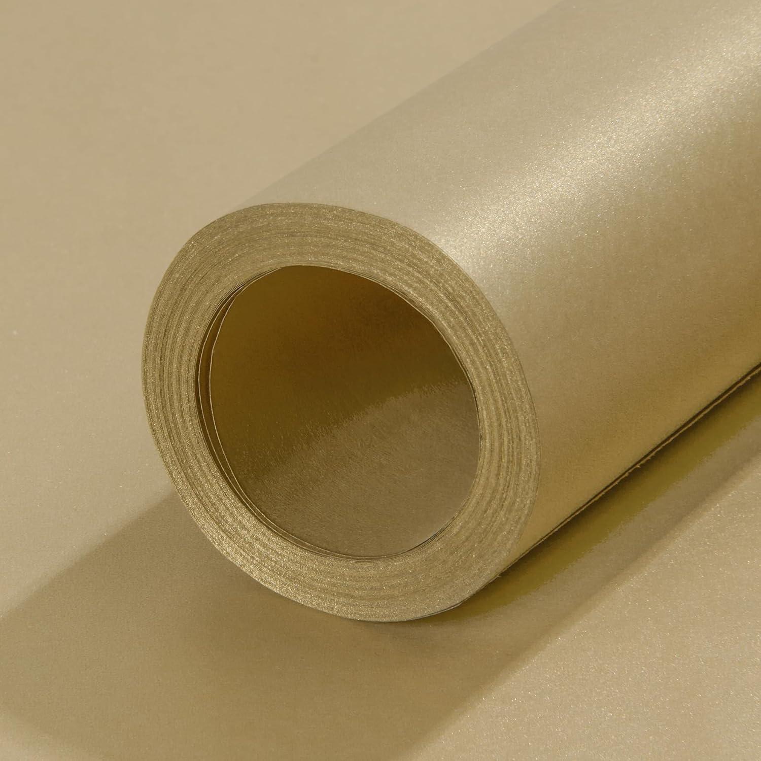 Matte Wrapping Paper Roll - Solid Color Pearly 17.3Inches X 39.4Feet Beige Gold Shimmer Gift Wrapping Paper Roll Elegant Lustre Paper For Wedding,Valentine'S Day,Birthday, Christmas Pap11Bg