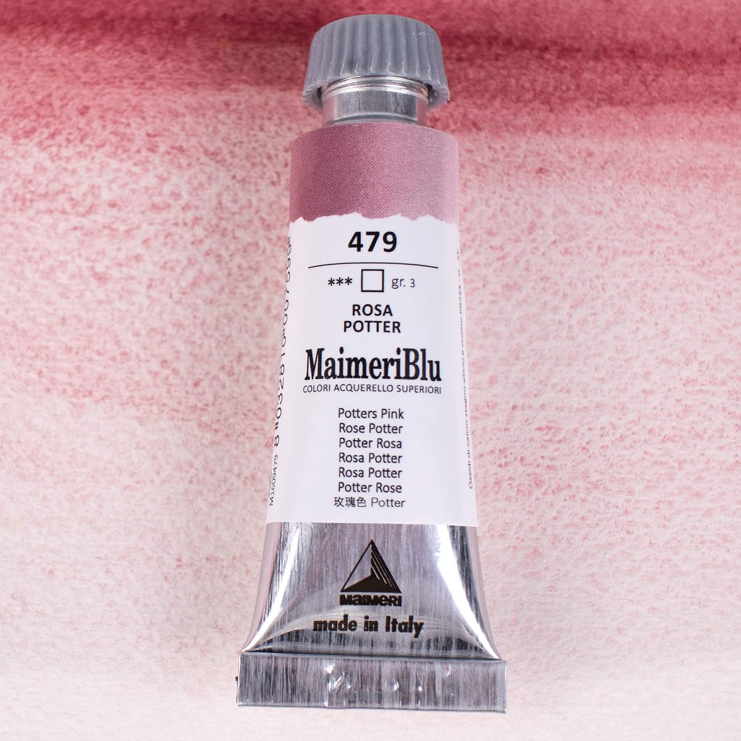 MaimeriBlu 12ml Single-Pigment Watercolor Paint - Potters Pink PR233 Professional Watercolor Paint - Lightfast and Transparent Watercolor Paint Tube for Artists
