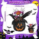 2 Pack Halloween Table Centerpieces Decorations 14'' X 10'' Pumpkin Table Artificial Flowers Tabletop Decor With Spider And Eyeball Halloween Tabletop Decor For Home Kitchen Indoor Outdoor