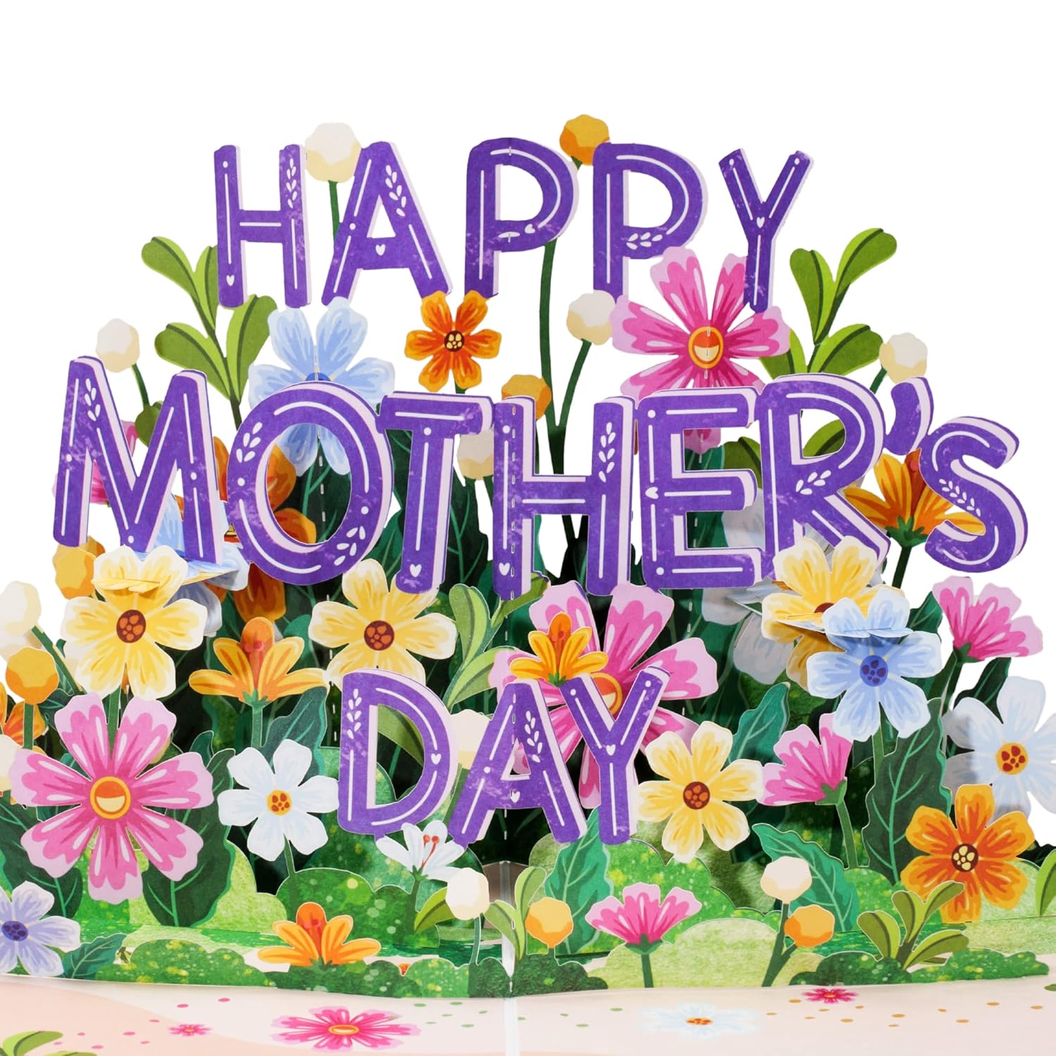 Frndly 3D Happy Mothers Day Pop Up Card, Handcrafted - 100% Recycled And Eco-Friendly, 8" X 6" Cover - With Note Tag