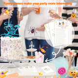 Baby Shower Games, Halloween Guess Who Mom Or Dad Game Cards, 25 Sets Baby Gender Reveal Party Decorations Supplies Favors - D01