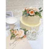 2Pcs Cake Topper Set, Artificial Flowers Decor For Wedding Ceremony, Anniversary, Home Decor - Champagne Boho Wedding Decorations