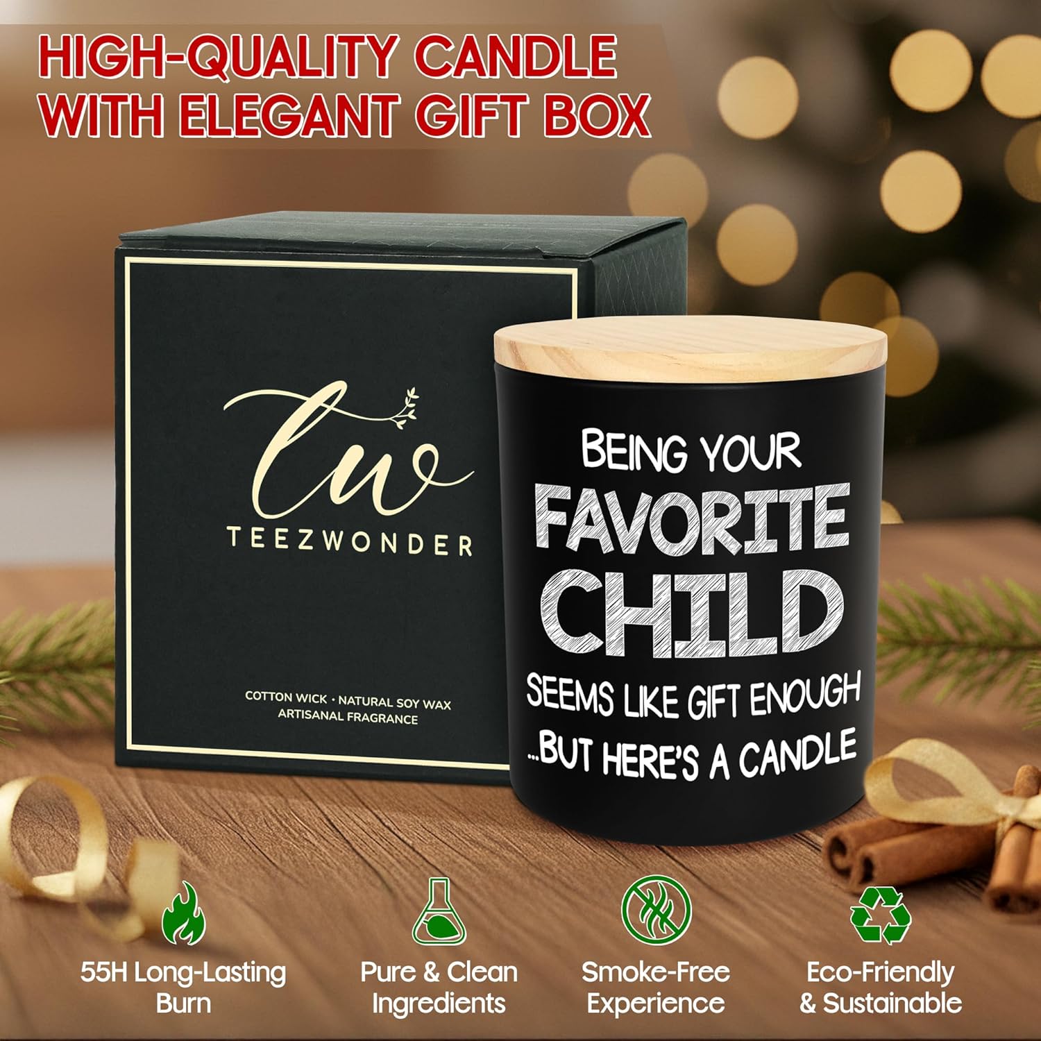 Birthday Gifts For Mom - Favorite Child Scented Candle Vanilla Lavender 10 Oz - Mom Dad Birthday Gifts From Daughter Son, Grandma Grandpa Gift Ideas, Candle For Parents