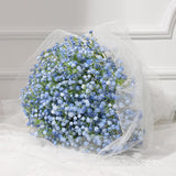 5 Pcs Babys Breath Artificial Flowers, Blue Long Stem Baby Breath Flowers Artificial Bulk, Real Touch Fake Babys Breath Gypsophila For Wedding Bridal Bouquet Party Arrangements Home Decor