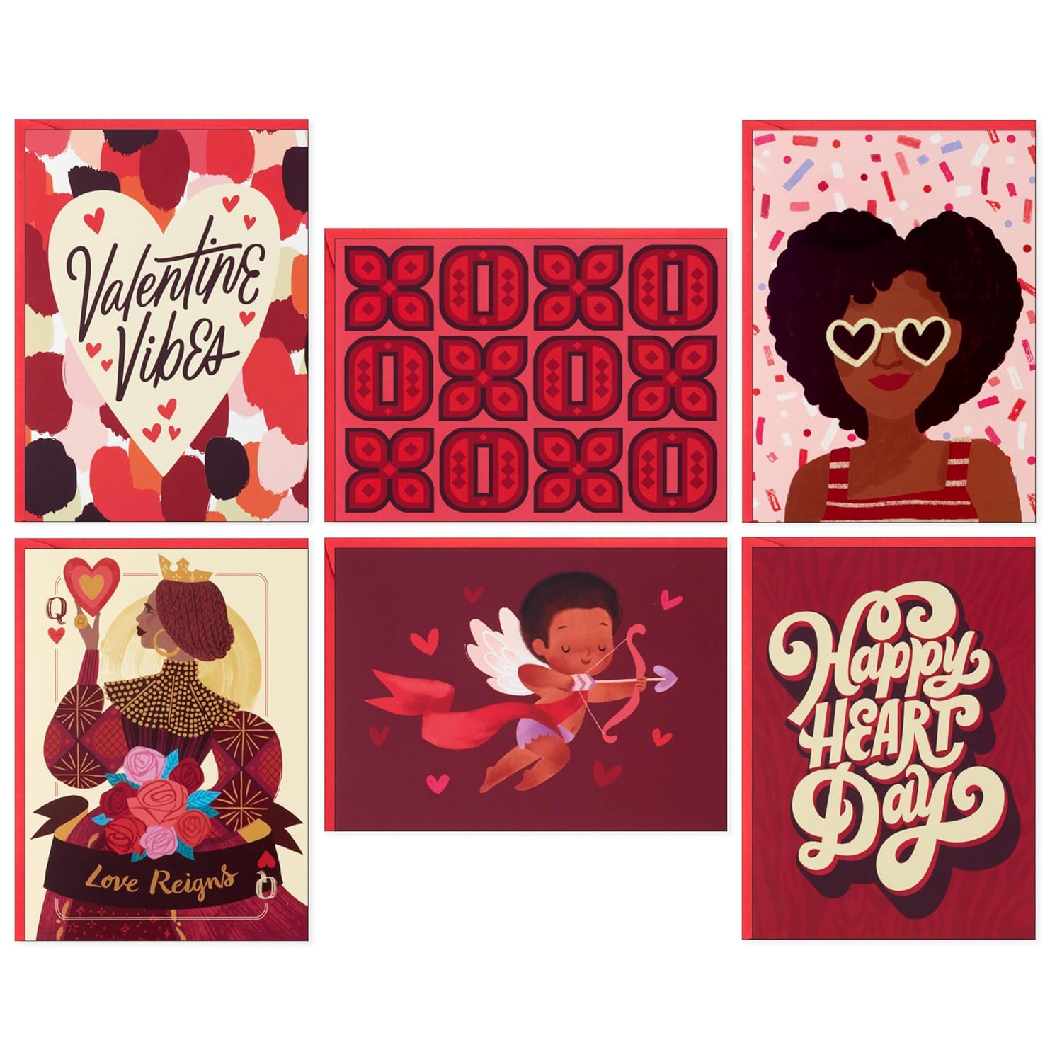 Hallmark Mahogany Valentines Day Card Assortment (36 Cards with Envelopes) Cupid, Valentine Vibes