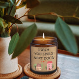Vanilla Scented Candles, Friendship Candle Gifts For Women, I Wish You Lived Next Door Candles For Home Scented, Missing You Gifts For Best Friends, Bff, Bestie, Sister, Coworker