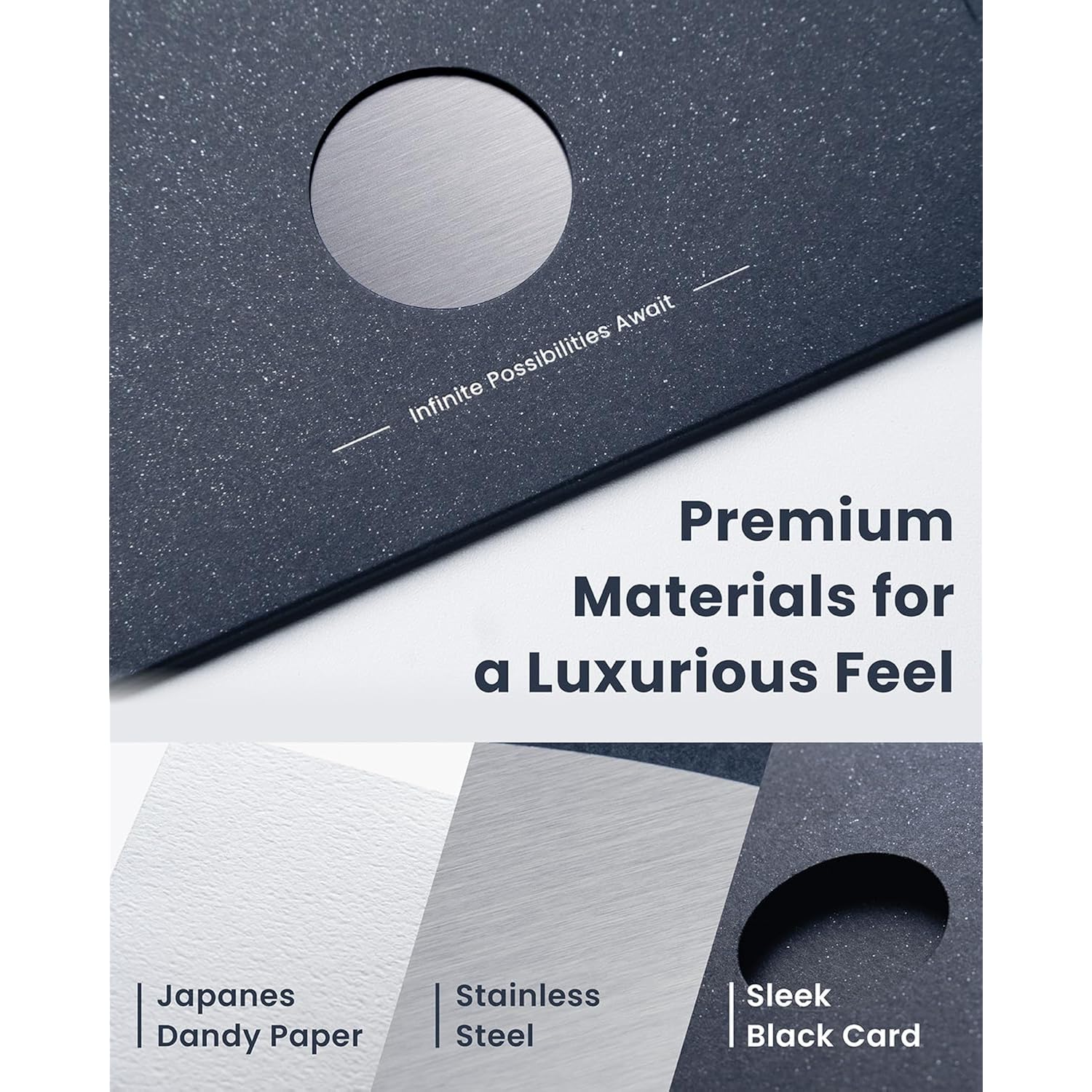 Metal Astral Card - Infinite Edition, Luxury Gift Greeting Card With Envelope – Unique Metal Design, Premium Paper, Includes 3 Writing Papers – 4X6 Inches