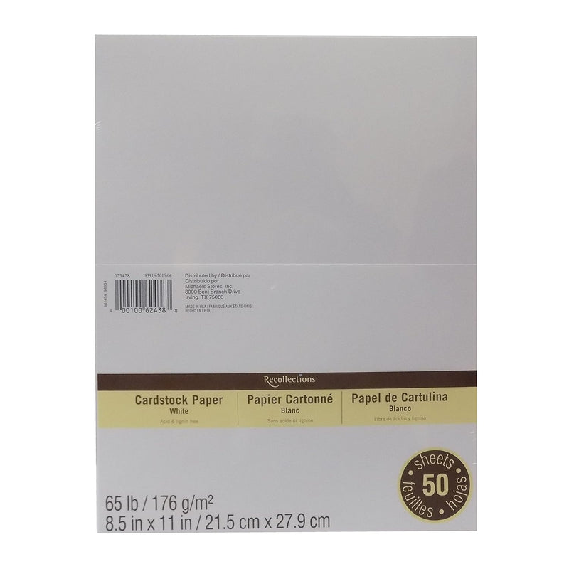 Cardstock Paper Value Pack, 8.5" X 11" In White By