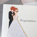 Unique Quilling Card – Wedding Couple Design | Handmade Greeting Card For Wedding, Anniversary, Engagement, Congratulations, Friends & Loved Ones