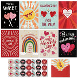 Funny 24 Pack Valentines Day Cards With Envelopes & Stickers, 8 Cute Designs Valentine Cards For Kids Classmate Friend Lovers Family, Love Notes For Boys Girls, 4 X 6 Inch