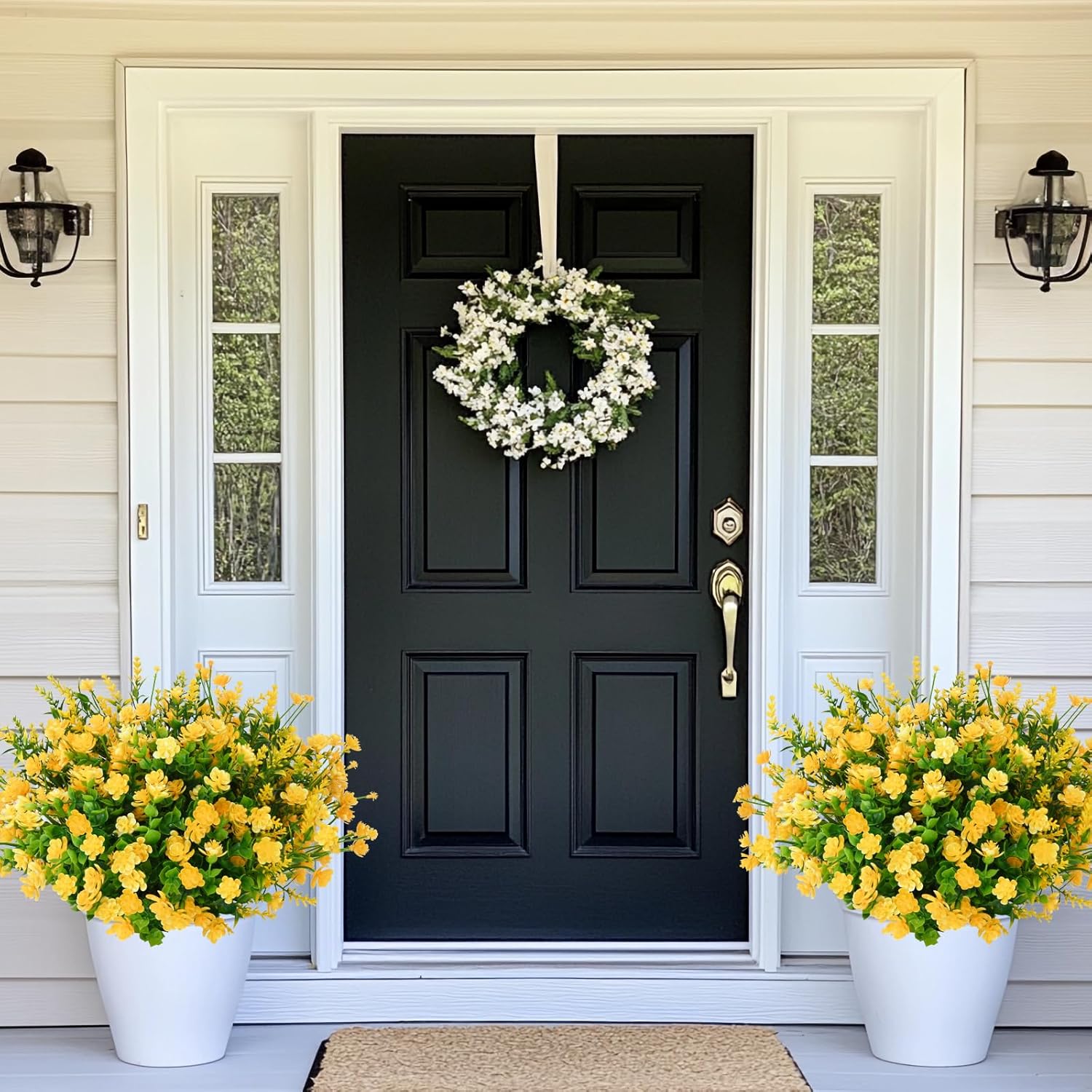 18 Bundles Artificial Flowers For Outdoors Decoration, Outdoor Artificial Flowers Uv Resistant Fake Flowers Greenery Shrubs Plants For Front Porch Window Box Hanging Garden Home