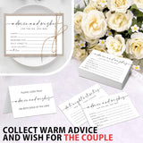 Minimalism Advice And Wishes For The Mr And Mrs - 50 Packs Wedding Advice Cards Bridal Shower Game Cards Reception Guest Book For Bride Groom Newlywed Engagement Party Decoration -A03