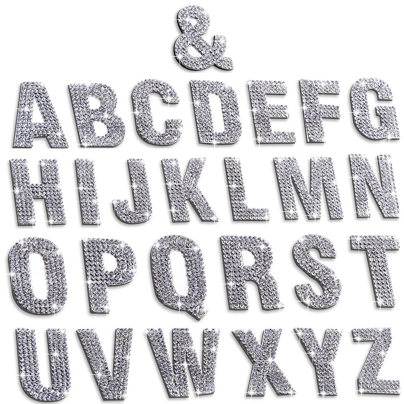 37 Pcs Bling Rhinestone Letters, Glitter Alphabet Stickers Self-Adhesive& Iron