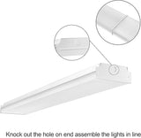 4FT LED Wraparound Light 40W 4400LM 4000K Neutral White Flush Mount Garage Office Ceiling Fixture