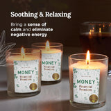 Set Of 3 Long-Lasting Money Financial Freedom Smudge Candles - 10.5 Oz - 42-Hour Burn - Made With Soy Wax And Sage Herbs - Candle For House Energy Cleansing & Manifestation