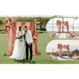 Artificial Wedding Arch Flowers Kit(Pack Of 4) 2Pcs Large Artificial Flower Swags With 2Pcs Draping Fabric For Wedding Party Ceremony Decoration(Burnt Orange)
