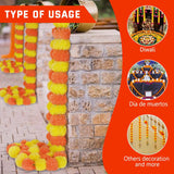 5Pcs Marigold Garland For Decoration,5 Feet Artificial Marigold Flowers Diwali Decorations For Home,Orange And Yellow Artificial Marigold Heads For Diwali Party,Indian Weddings,Halloween,Wreath