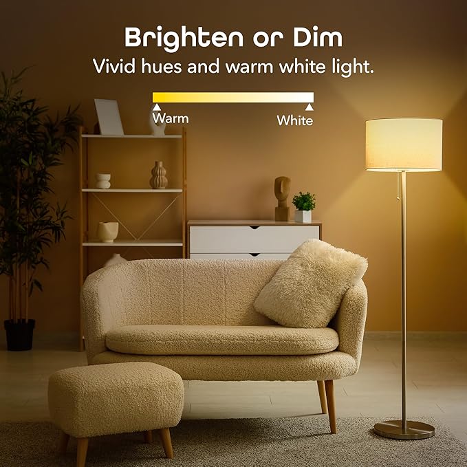 A19 Smart LED Light Bulb 3 Pack WiFi Dimmable 800LM Soft White Alexa Google Compatible