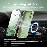 Magnetic Liquid Silicone Phone Case Soft Matcha Green Finish for Apple iPhone 17