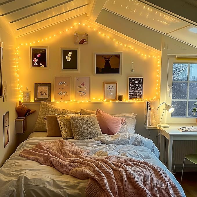 200 LED Fairy Lights Plug In 66FT Warm White String Lights with Remote Control 8 Modes Twinkle Lights for Bedroom Dorm Party Christmas Tree Decor
