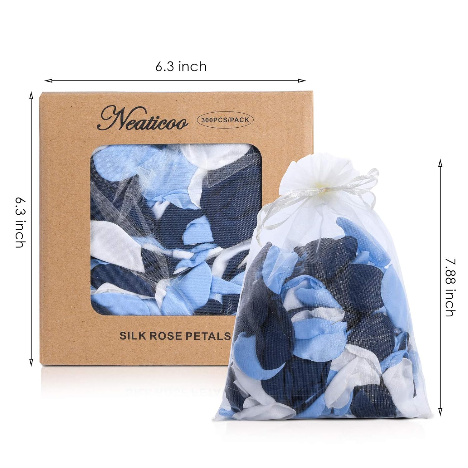 Silk Rose Petals 300Pcs Navy Blue Flower Petals For Wedding Flower Girl Anniversary Table Centerpieces Party Favor Valentines Day Decoration