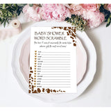 Baby Shower Games - Baby Shower Word Scramble Game For 30 Guests With Cards, Gender Reveal Game, Cowboy Party Supplies (19)