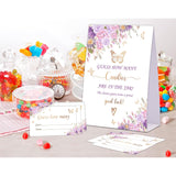 Butterfly Baby Shower Game, Guess How Many Candies Are In The Jar, Pack Of 1 Sign And 50 Guessing Cards, Baby Shower Decoration, Gender Neutral - 06