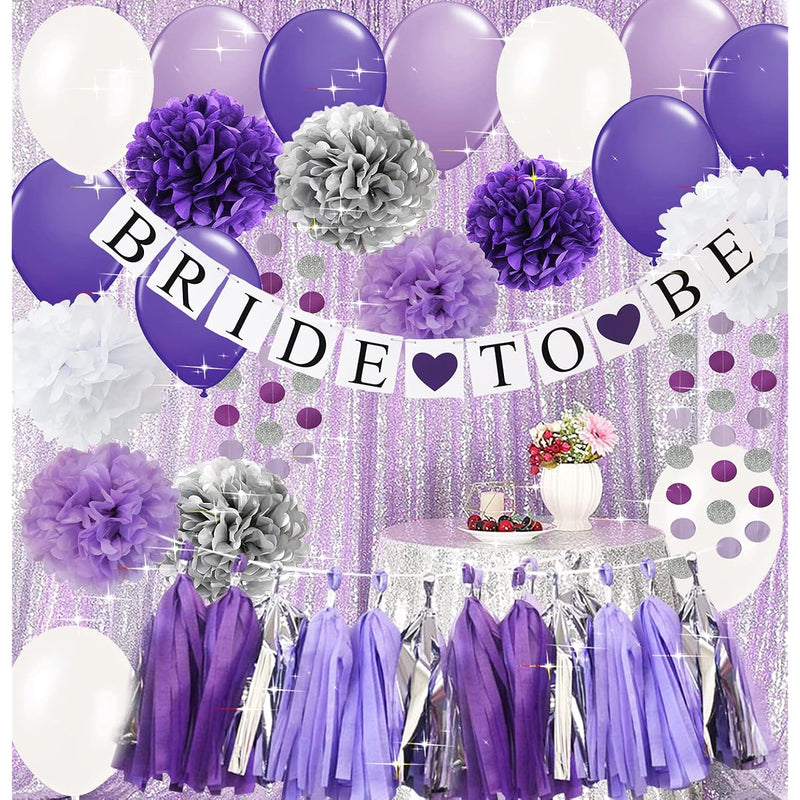 Bachelorette Party Decorations Purple Silver Bridal Shower Decorations