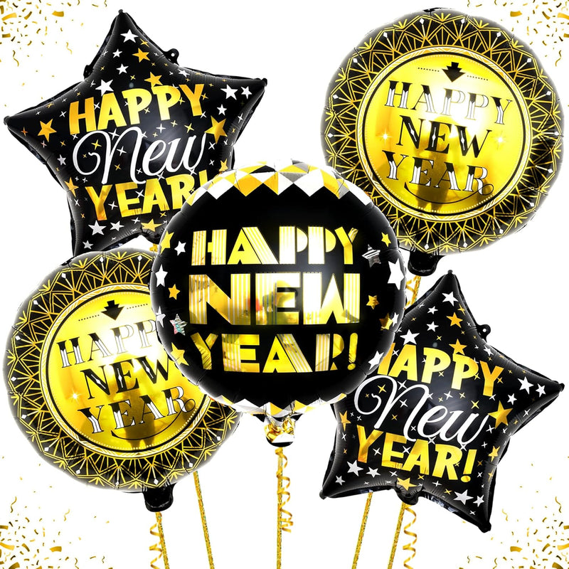 Happy New Year Foil Balloons - 18 Inch, Happy New Year Balloons | Happ