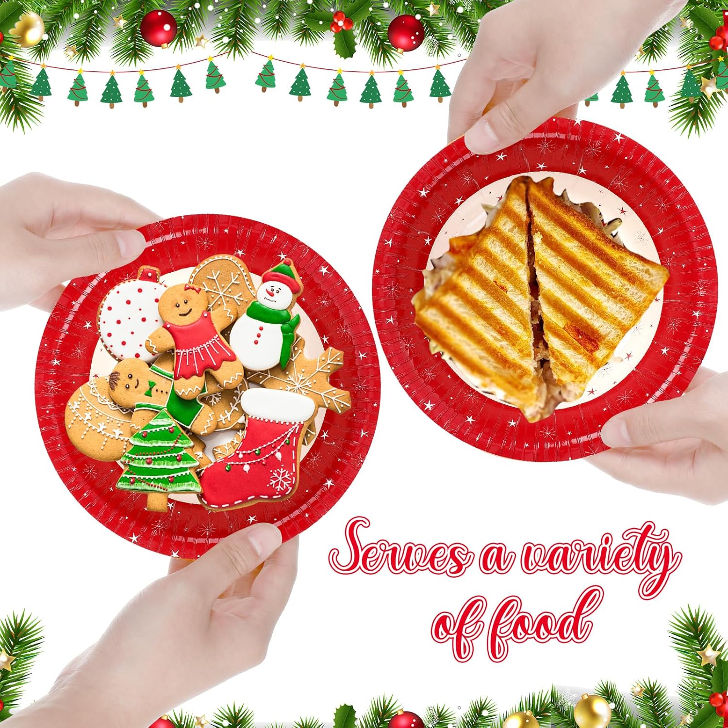60 Pcs 16 Oz Christmas Paper Bowls Bulk 7 Inch Disposable Christmas Tree Serving Bowls For Hot And Cold Soup Ice Cream Salad Snack Holiday Winter Birthday Party Catering Events