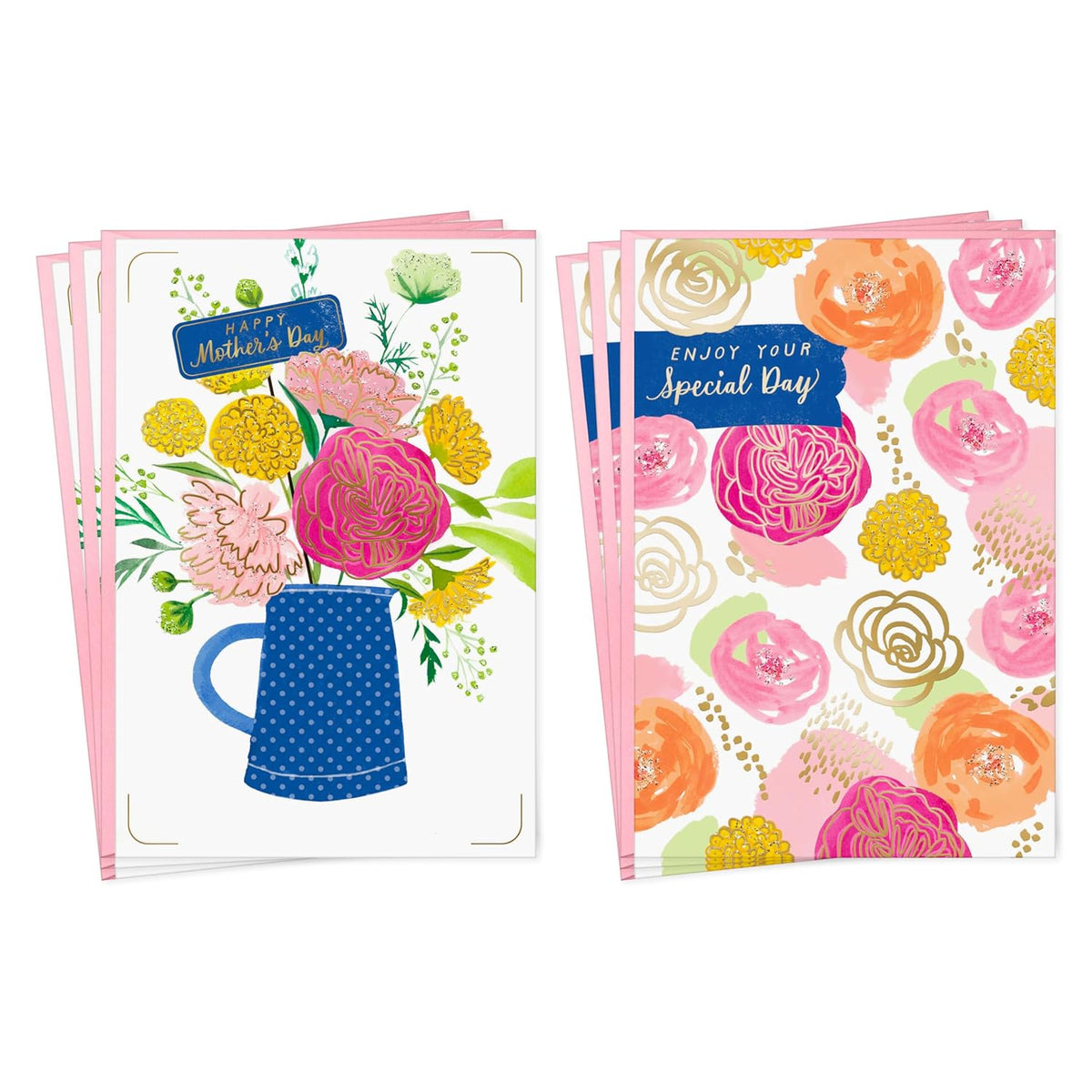Hallmark Mothers Day Card Assortment, Enjoy Your Special Day (6 Cards with Envelopes, 2 Designs)