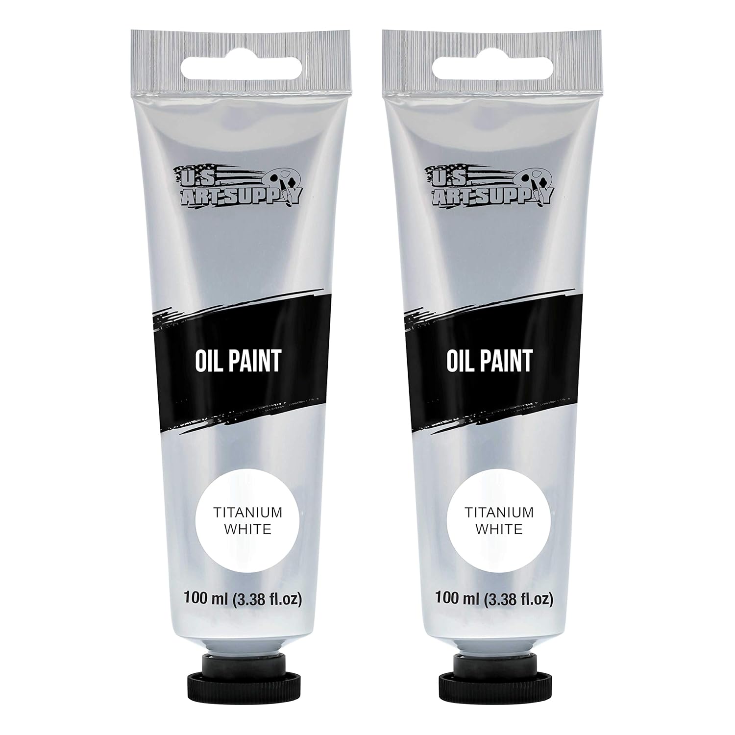 Titanium White Oil Paint - 2 Extra-Large 100Ml Tubes - High Opacity, Strong Tinting Strength, Oil Paints For Canvas Painting, Wood & Media