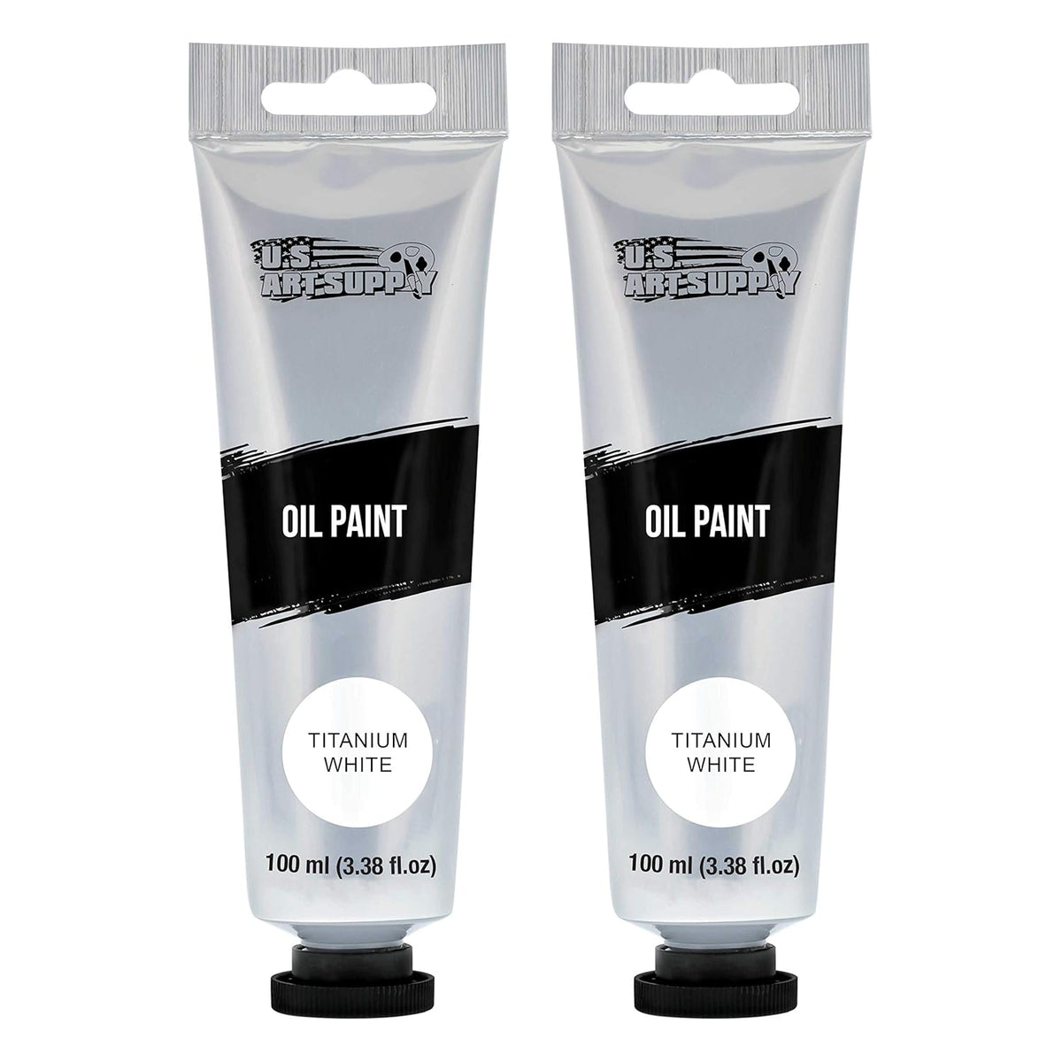 Titanium White Oil Paint - 2 Extra-Large 100Ml Tubes - High Opacity, Strong Tinting Strength, Oil Paints For Canvas Painting, Wood & Media
