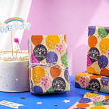 Kraft Birthday Wrapping Paper Sheet - 6 Sheets Folded Colorful Balloon With Confetti Design For Birthday, Baby Shower, Party, Holiday - 19.7 Inch X 27.5 Inch Per Sheet