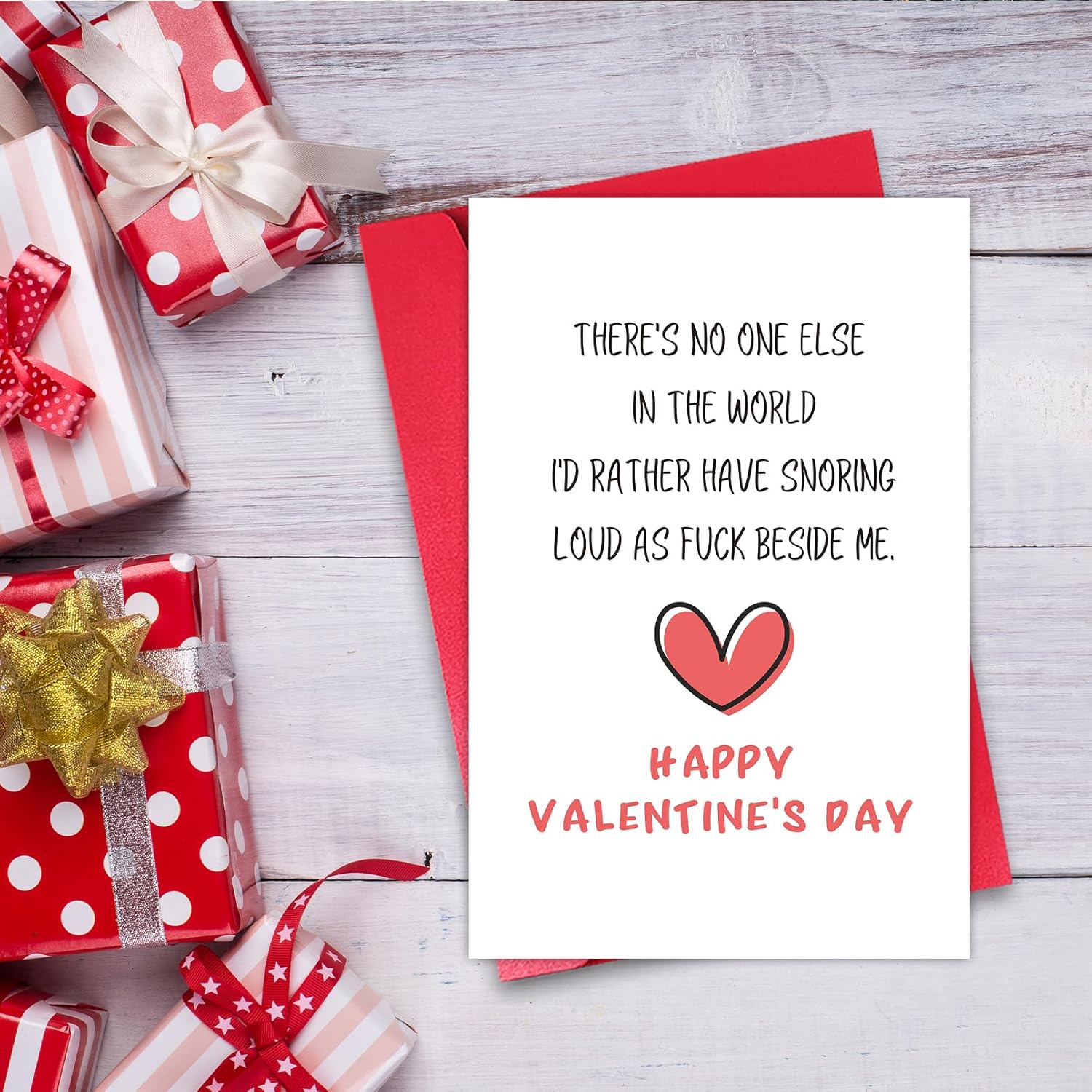 Funny Valentine’S Day Card For Husband Wife Him Her, Rude Naughty Snoring Loud Joke Anniversary Greeting Card Gift