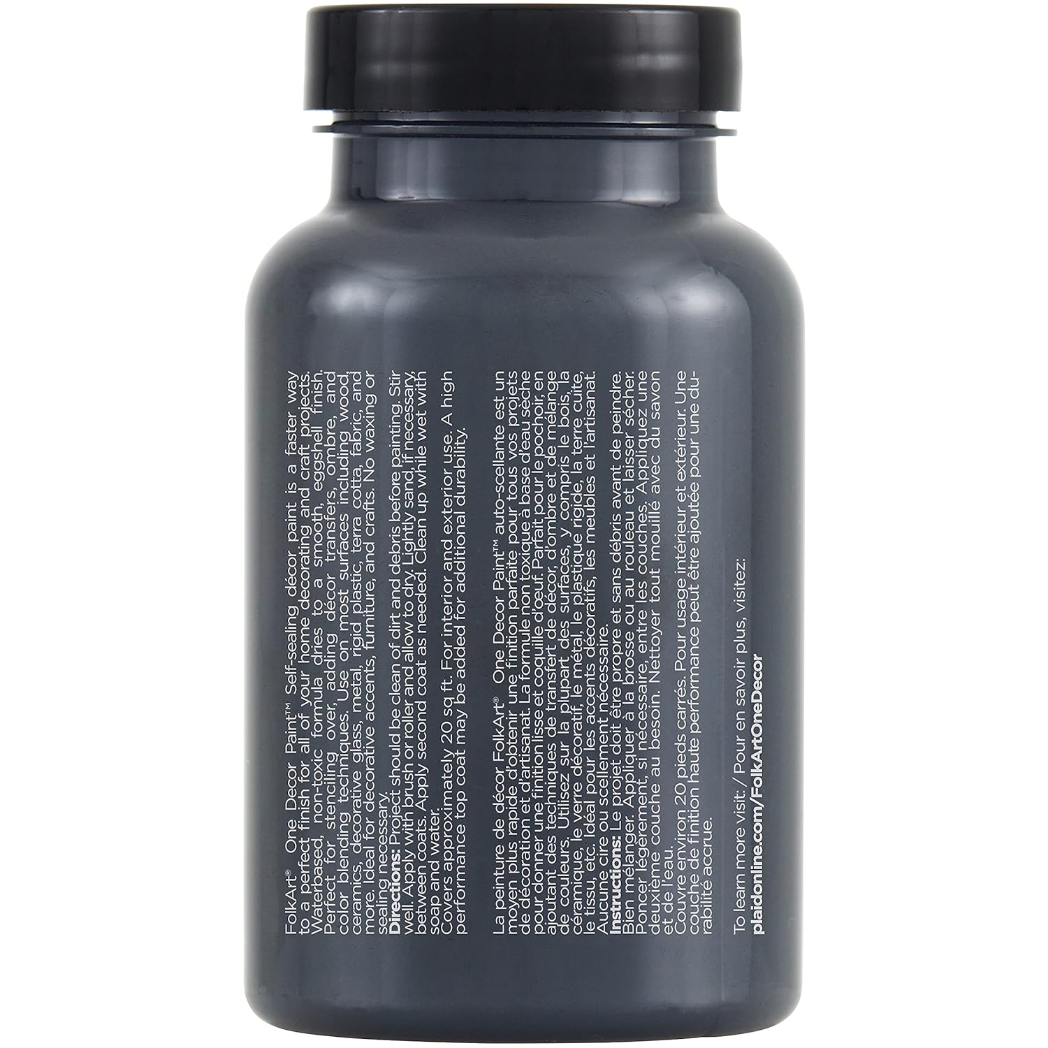 FolkArt 36077 One Décor Paint, 8 oz, Classic Black