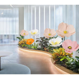 Artificial Flowers Decorations 5.58Ft Fake Paper Poppy Flower For Standing Reception Wedding Arrangements Mother'S Day Party Banquet Background Decor (Pink-1)