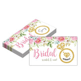 Bridal Shower Scratch Off Game Cards - Glitter Diamond Ring - Floral Greenery Wedding Shower Ideas - Bride Shower Party Activities & Supplies - Bachelorette/ Engagement Party Decorations - 50 Pack(09)