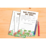 Baby Shower Games For Boys Girls - Dinosaur Predictions And Advice Cards, Tropical Dino Gender Reveal Party Decorations, 5" X 7" Double-Sided (30 Games)-C01