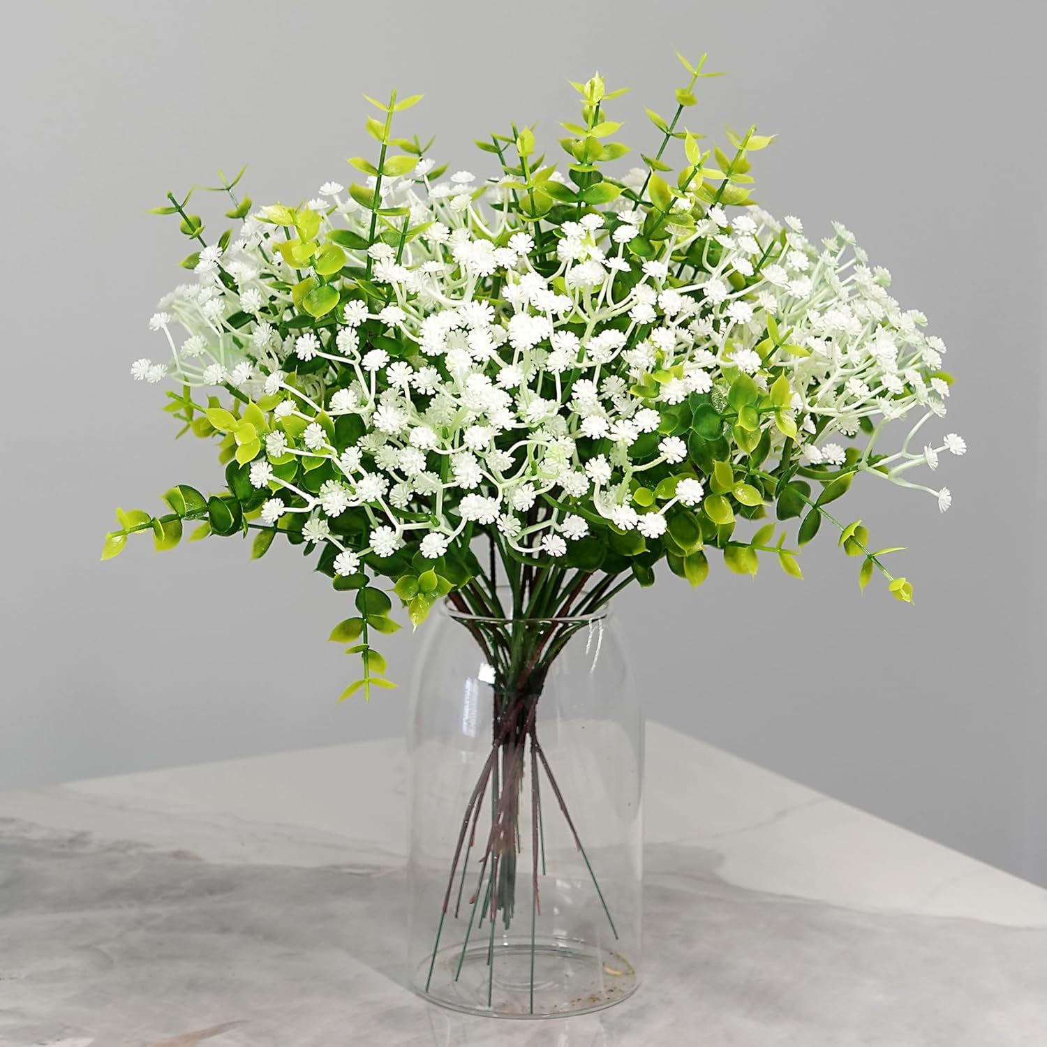 Artificial Baby Breath Flowers Bulk, 20 Stems Faux Gypsophila For Wedding Bouquets, Bridal Decor, Home Decor – Realistic Long-Lasting Fake Flowers, Bendable Stems, 2.8Oz, 11.5 Inch White