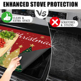 Christmas Trees Stove Cover, Merry Christmas Stove Top Cover For Gas Stove Xmas Red Winter Kitchen Decor Glass Stove Top Pad Heat Resistant Electric Stove Protector Washable Cooktop Oven Mat