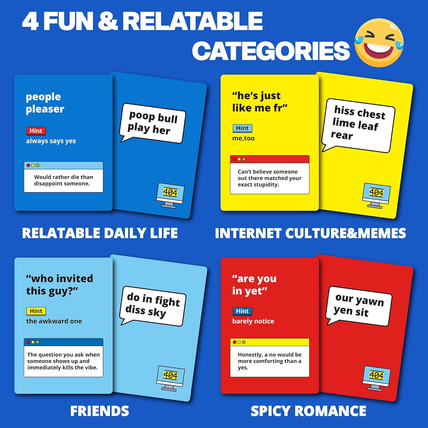 Party Game For Gibberish Guessing, A Funny Word Guessing Card Game For Teens & 17+, Great Funny Gift For Friends, Couples & Party Game Nights, Human Language Not Found