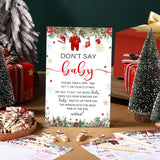 321 Pcs Christmas Santa Baby Shower Game Supplies Include 250 Activity Cards 20 Pencils 1 Don'T Say Baby Sign 50 Clothespins For Price Is Right Prediction Bingo Game Party Decor