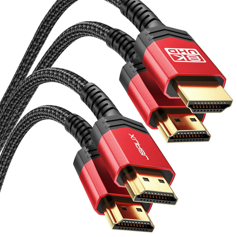 8K Hdmi Cable 2.1 15Ft 2-Pack, 48Gbps 8K & 4K Ultra High Speed Cord (8K@60Hz 7