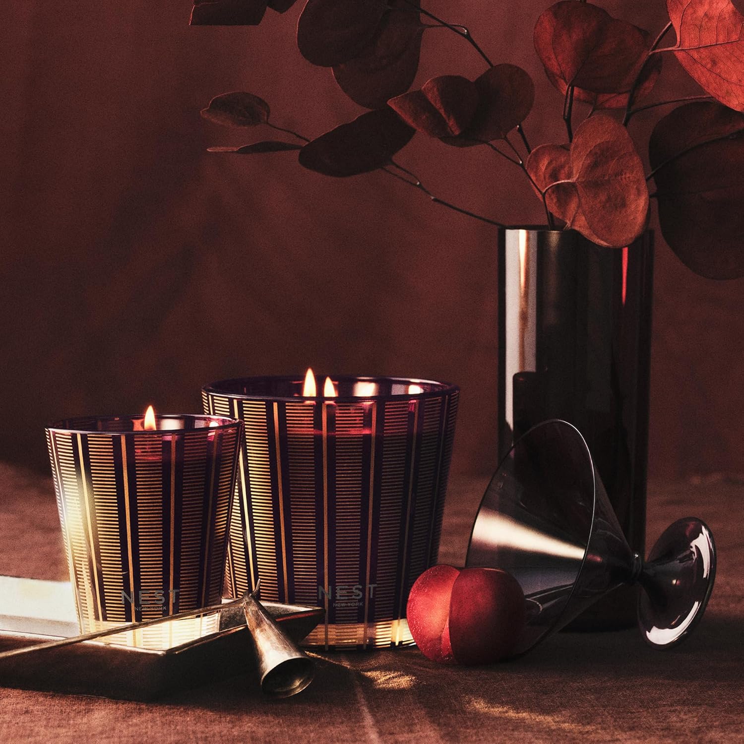 Scented Classic Candle, Autumn Plum - 8.1 Oz - Up To 60-Hour Burn Time - Reusable Glass Vessel
