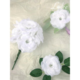 108Pcs White Roses Head Flowers With Stem - Artificial Flowers Rose Bulk - Silk Rose Fake Flower For Wedding Bouquet Party Home Decor Diy Baby Shower Centerpieces Tables Decoration