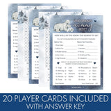 Polar Bear Winter Baby Shower Party Games - Who Knows Mommy Best And Word Search (2 Game Bundle) - 20 Cards, Baby It'S Cold Outside
